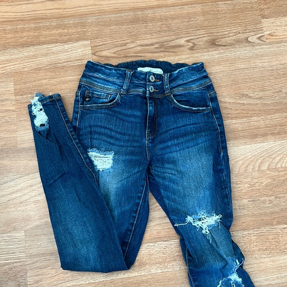 High Rise Distressed Skinny Jeans